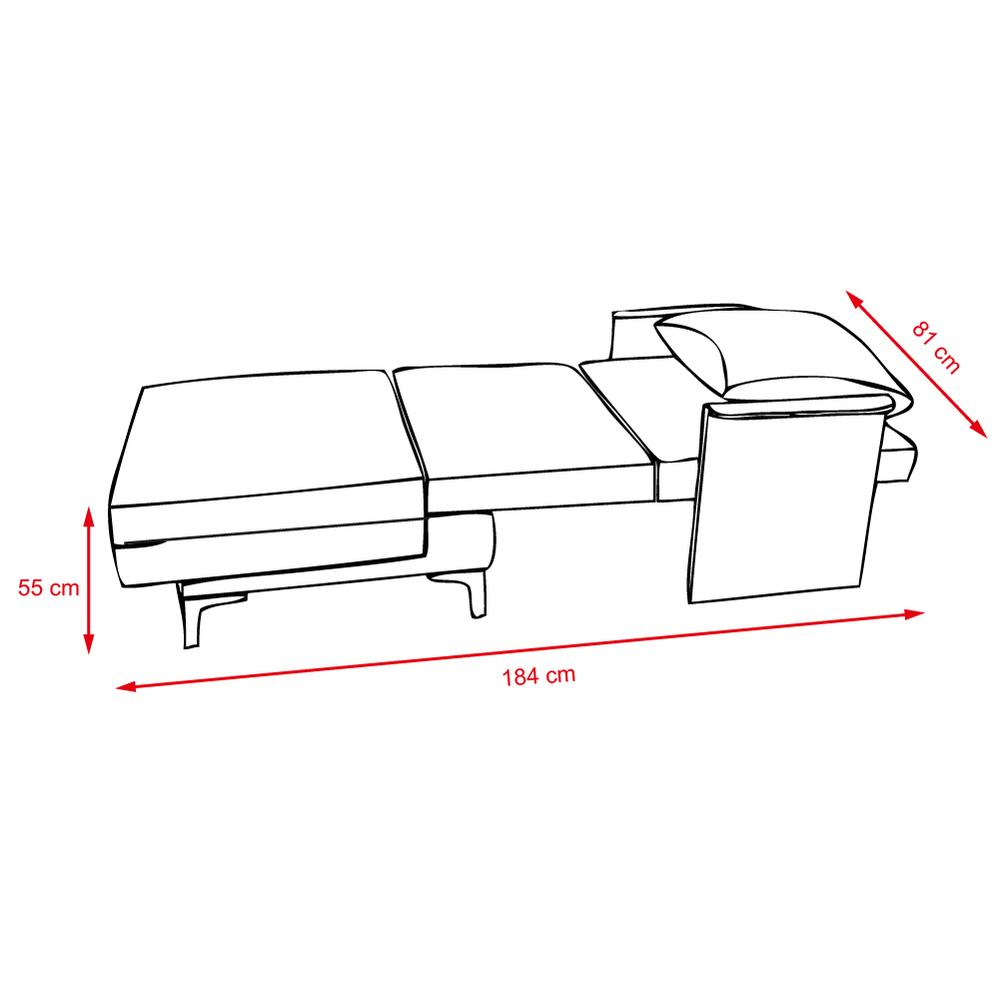 Rozkladacie multifunkčné kreslo + posteľ  BARON - Sivá