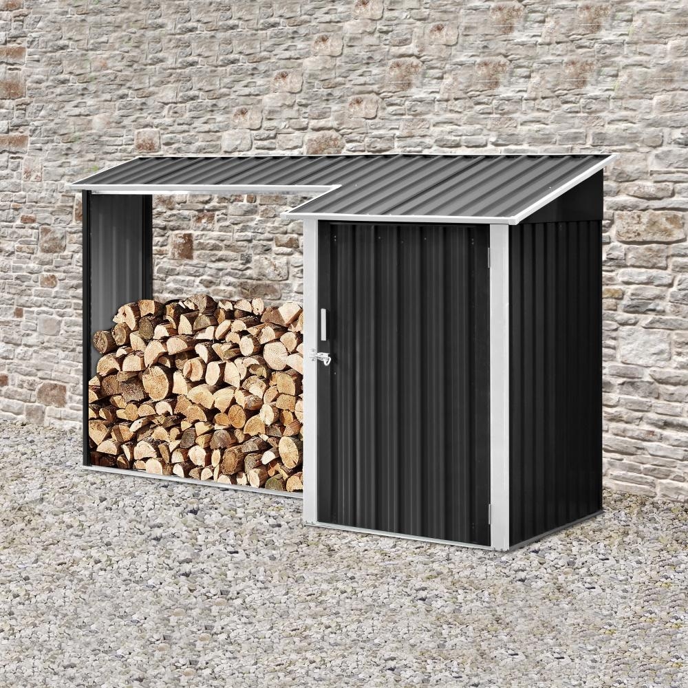 Prístrešok na drevo s kôlňou Avenberg DEVON -  Antracit