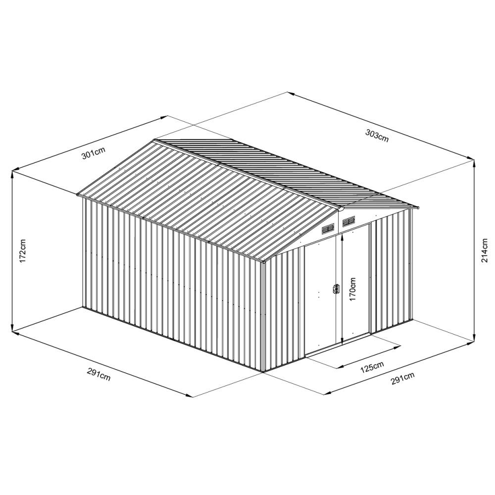 Záhradný domček na náradie AVENBERG 3.0 x 3.0 m ANTRACIT SD-X1010-H170