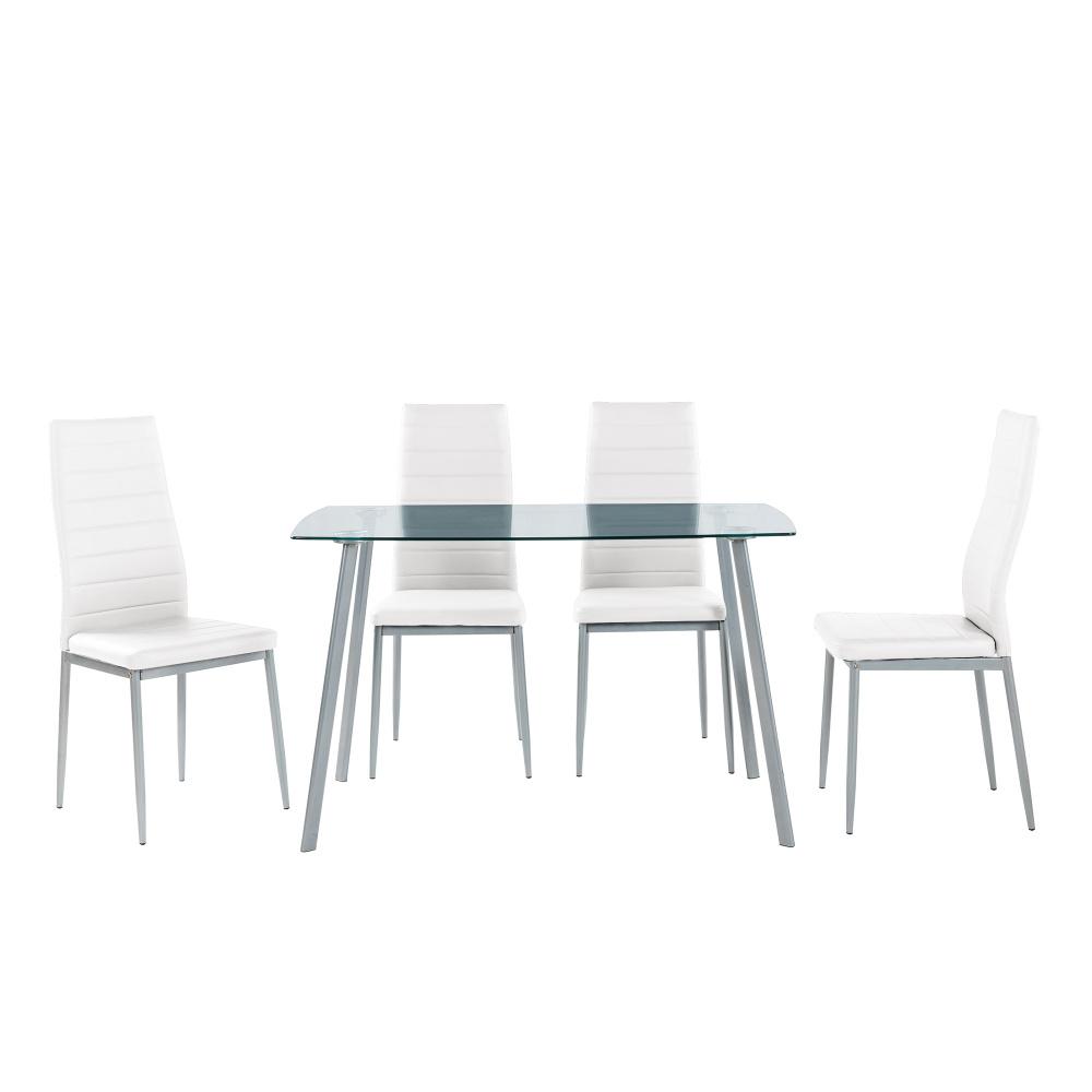 Jedálenský set 4x stolička + stôl Catini ELEN biela