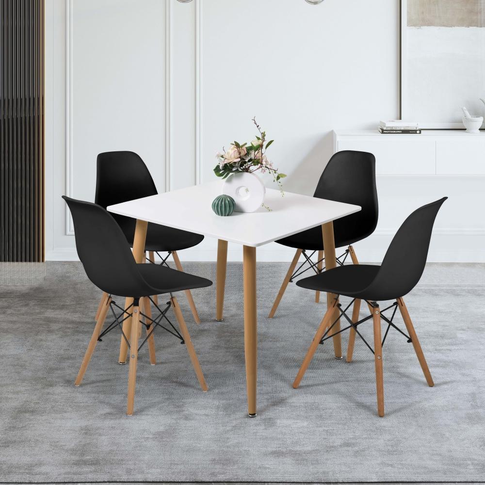Set jedálenského nábytku stôl KIRSA + 4ks stolička ANDERSON čierna