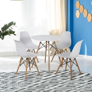 Jídelní set - stůl Catini LOVISA + 4ks židle ANDERSON - bílá