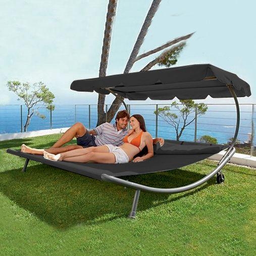 Relaxačné ležadlo pro 2 osoby Craftfield BAHAMA 2023 - ČIERNÁ