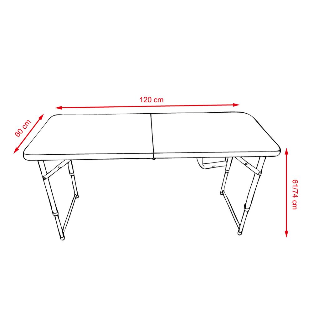 Skladací cateringový/campingový stôl FRANKE staviteľná výška