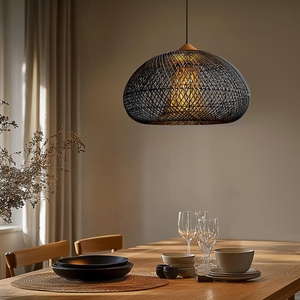 Ratanové svítidlo CATINI LF01-L černé