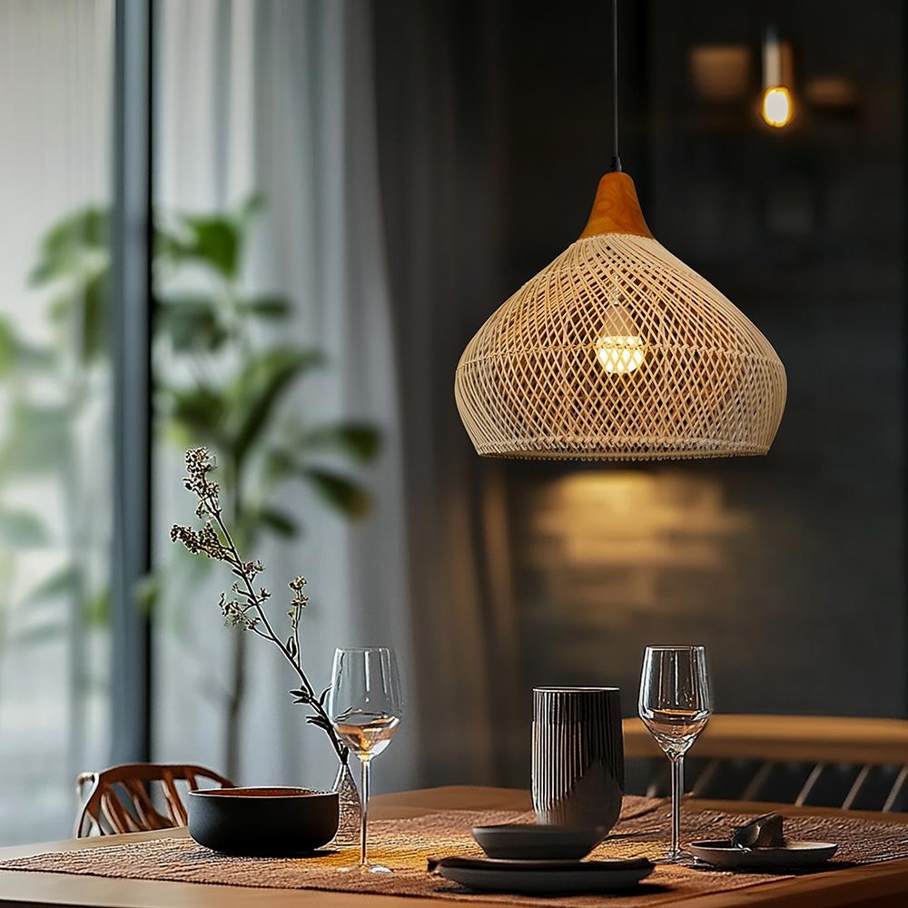 Ratanové závesné svietidlo LF02-S prírodné