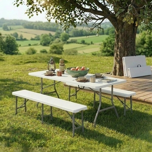 Cateringový/campingový set - stůl ESSEN + 2x lavice LINDAU