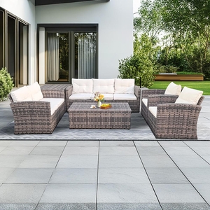 Velký zahradní sofa set s boxem na polstry AUCKLAND 2024 hnědá