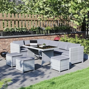 Velký ratanový zahradní set VERANO šedý