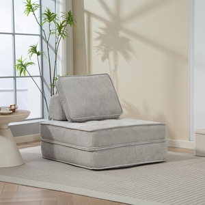 Rozkládací pěnové sofa CALMERO - světle šedá