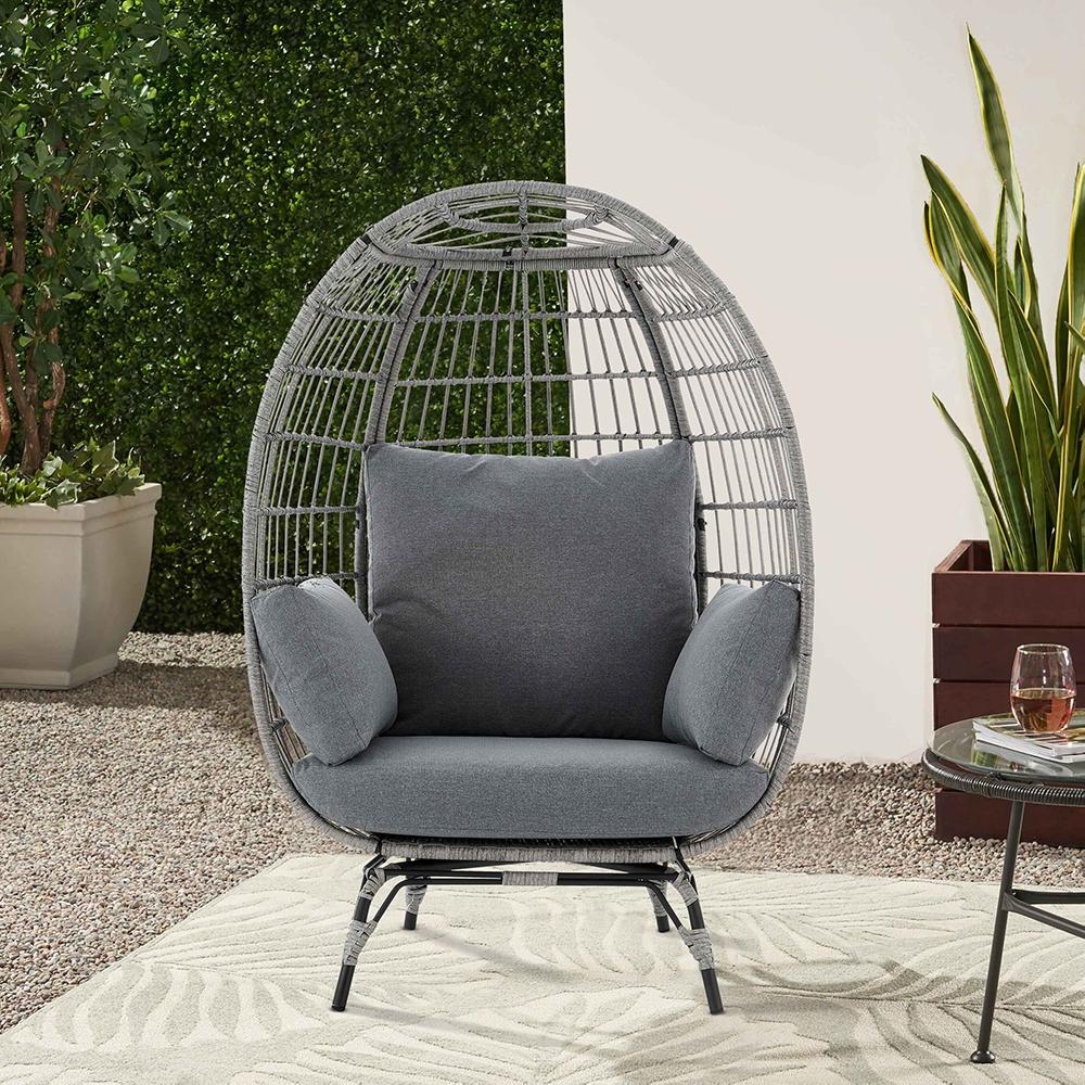 Záhradné kreslo vajíčko Avenberg ZAIRA, sivá