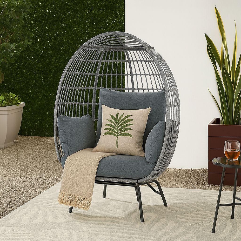 Záhradné kreslo vajíčko Avenberg ZAIRA, sivá