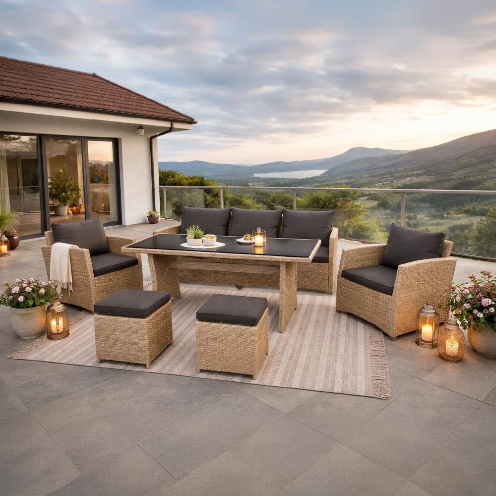 Veľká rodinná záhradná súprava Avenberg AMICO natur/antracitová