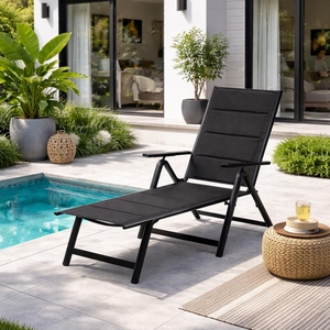 Polohovatelné relaxační lehátko Avenberg RIVIERA černá