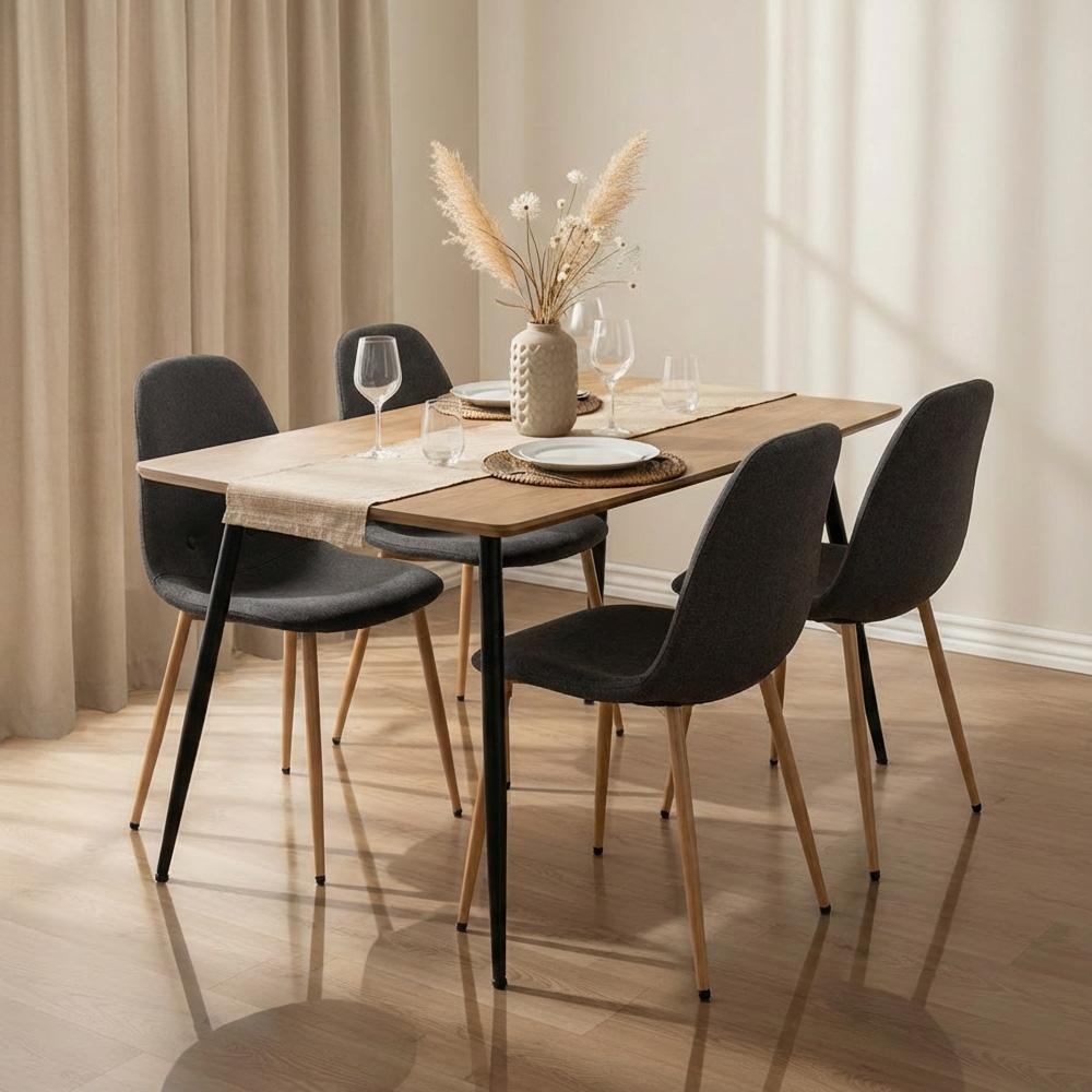 Jedálenský set AVENBERG NATURAL 4+1, sivá