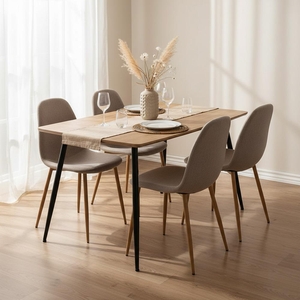 Jídelní set 4x židle + stůl 120 cm AVENBERG NATURAL béžová