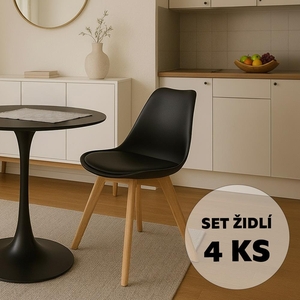 Set - 4 ks Jídelní židle AVENBERG SKANDI černá
