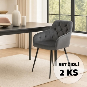 Set - 2 ks Jídelní židle AVENBERG LOREN šedá