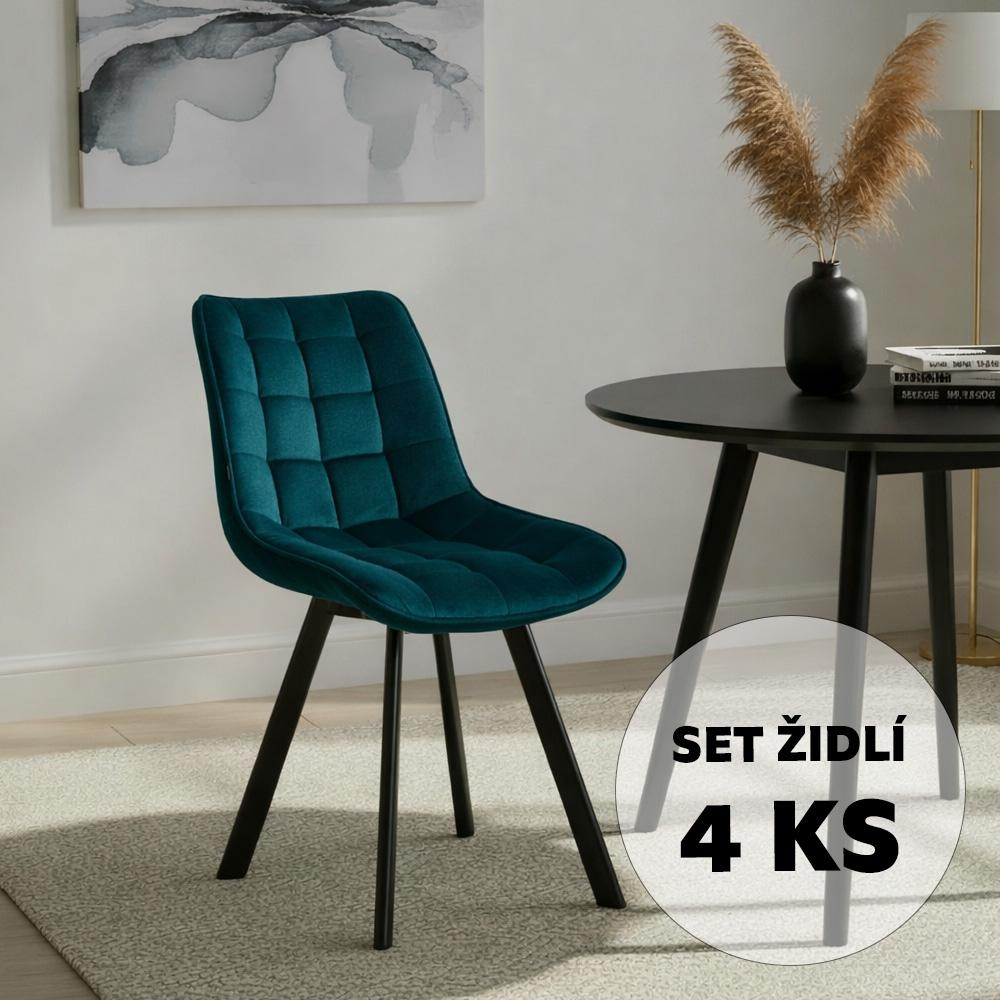 Set - 4 ks Jedálenská stolička AVENBERG NOLA, modrá