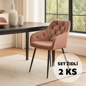 Set - 2 ks Jídelní židle AVENBERG LOREN růžová