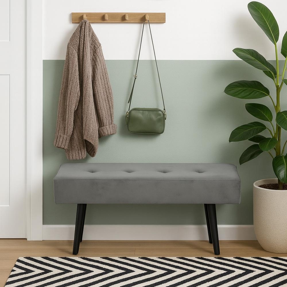 Čalúnená lavica AVENBERG VELVET sivá