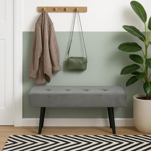 Čalouněná lavice AVENBERG VELVET šedá