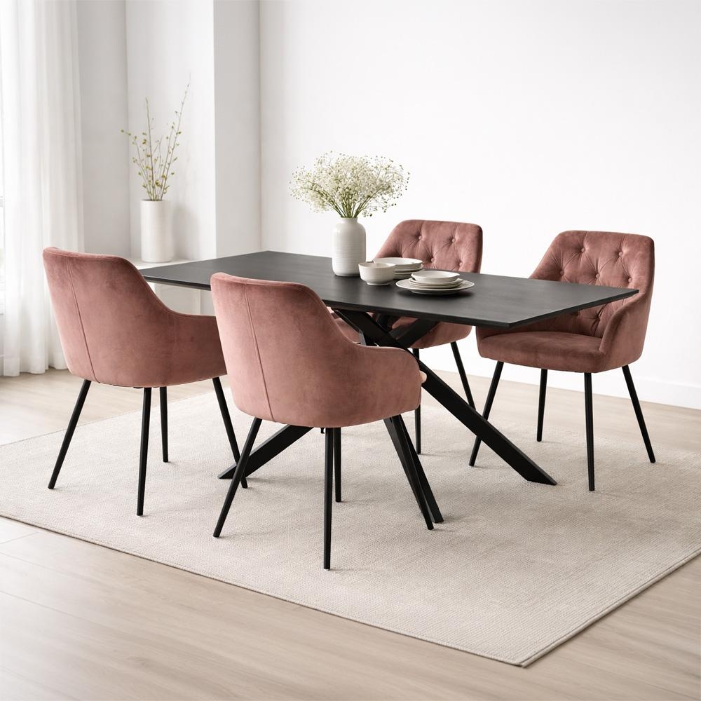 Jedálenský set 4× stolička + stôl 180 cm AVENBERG OPAL