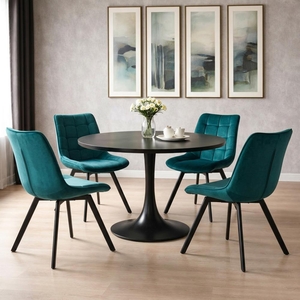 Jídelní set 4x židle + stůl 100 cm AVENBERG AQUAMARINE