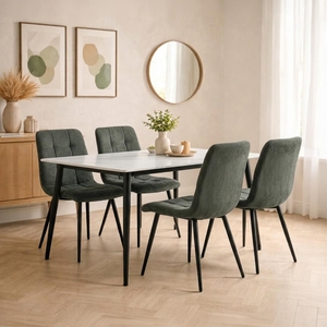 Jídelní set 4x židle + stůl 140 cm AVENBERG EMERALD