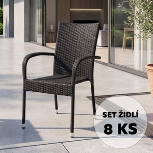 Zahradní ratanové křeslo PARIS - set 8 ks