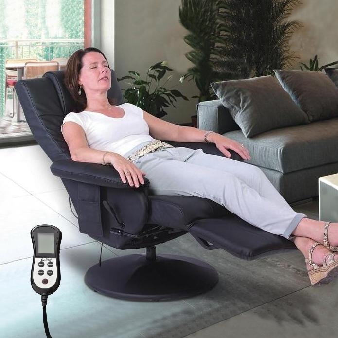 Polohovateľné masážne relaxačné televízne kreslo GULLIVER – ČIERNA
