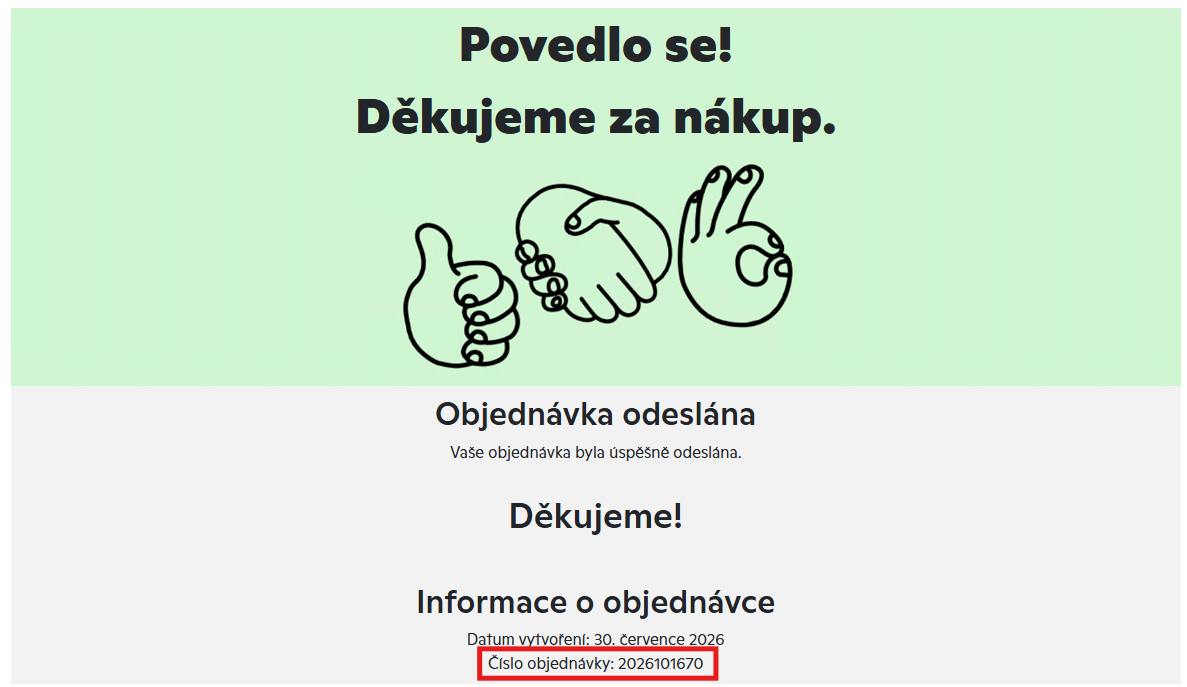 Potvrzení objednávky